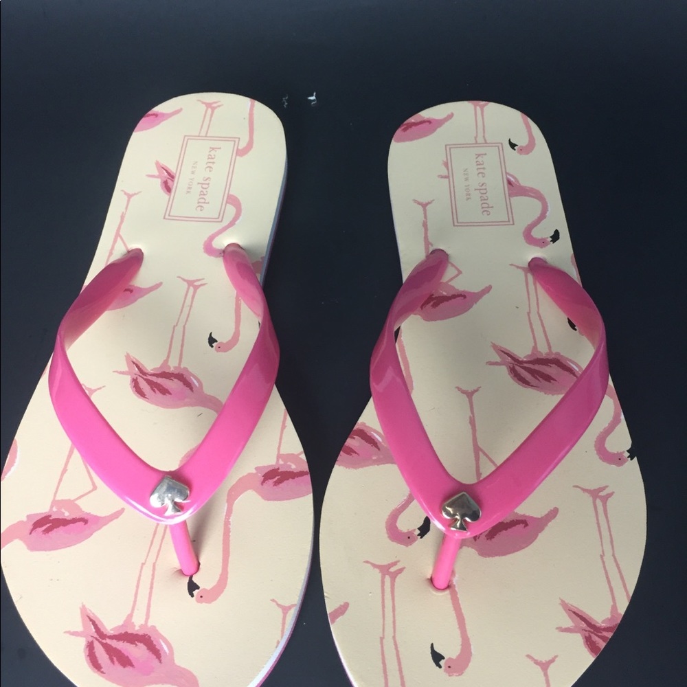 New Kate Spade Flamingo flip flop size 6